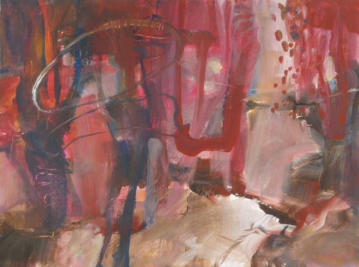 Landschaft, Acryl auf Papier, 24 cm x 32 cm, 2013