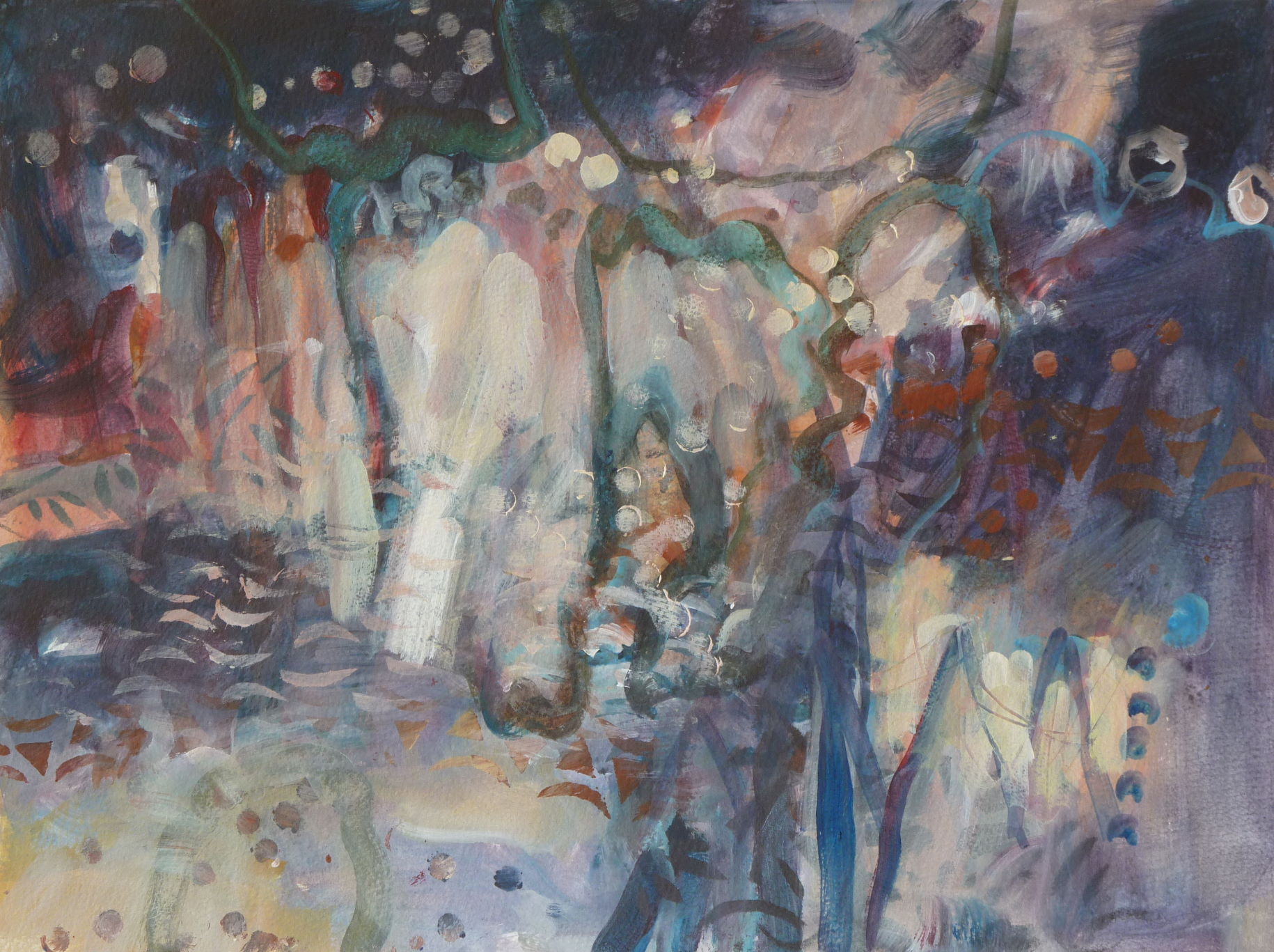 Intensive Erinnerung an das rumaenische Dorffest, aufdem ich nie gewesen war, 36x48, Papier, 2014